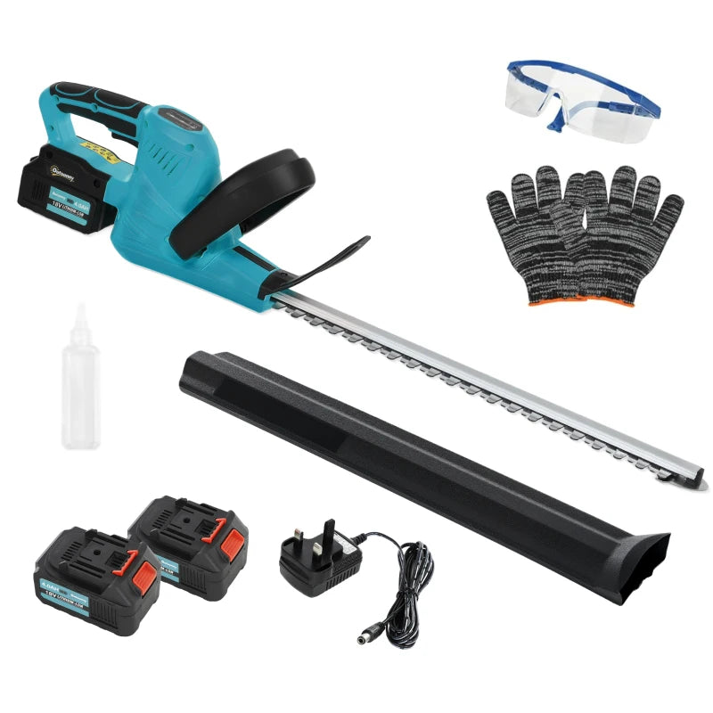 18V Cordless Hedge Trimmer with 51cm Dual Action Blade, Brushless Motor & Dual Batteries