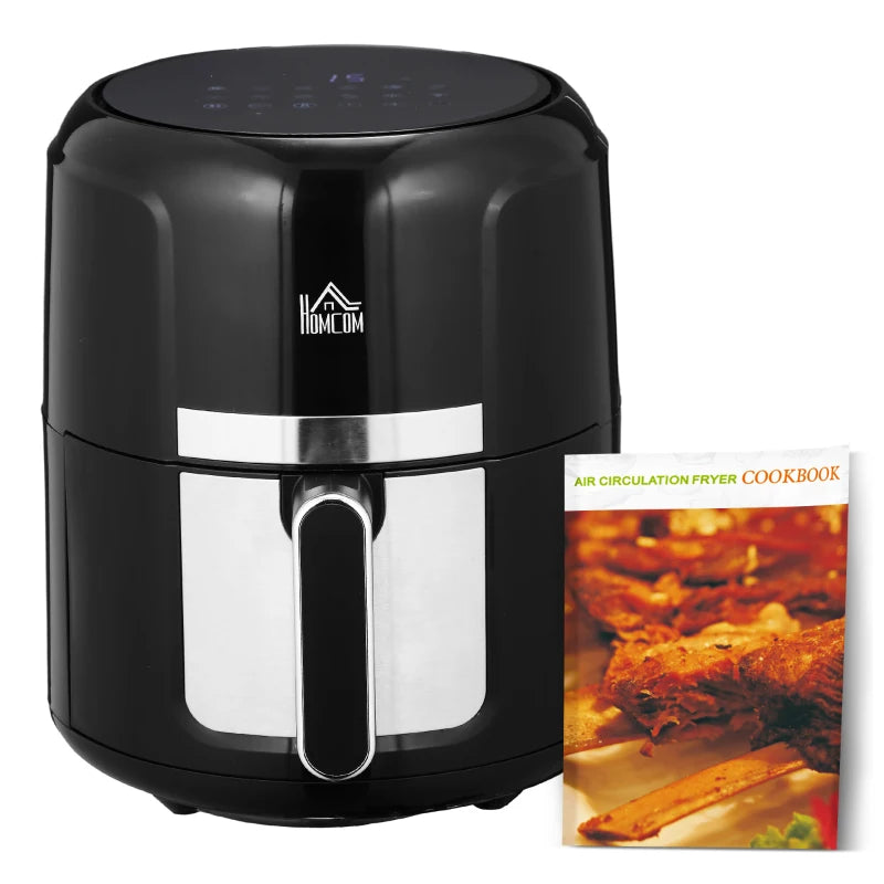 4L Air Fryer, 1300W, Digital Control, Adjustable Temp & Timer, Black