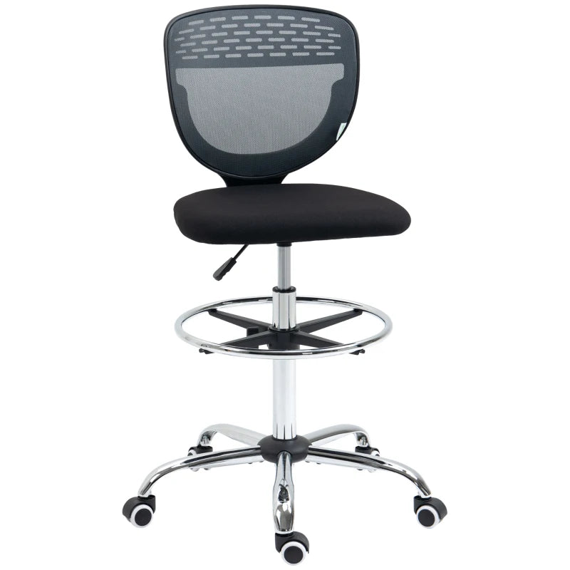Office Drafting Chair with Footrest Ring – Grey