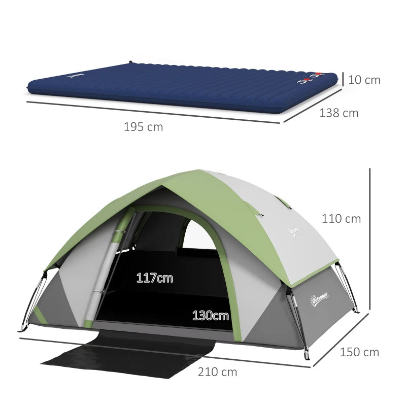 Camping Tent & Inflatable Mattress – Hiking & Fishing