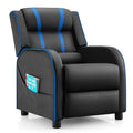 Kids Lounge Recliner Chair with Adjustable Back, Footrest & Side Storage