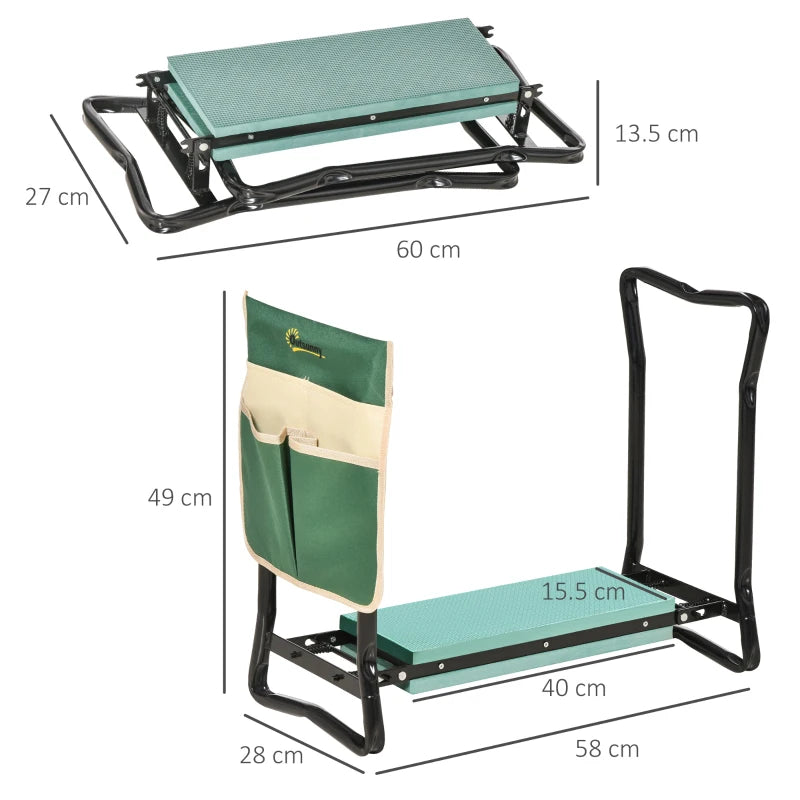 Padded Steel Frame Garden Kneeler with Tool Bag – Comfortable Support for Gardening Tasks