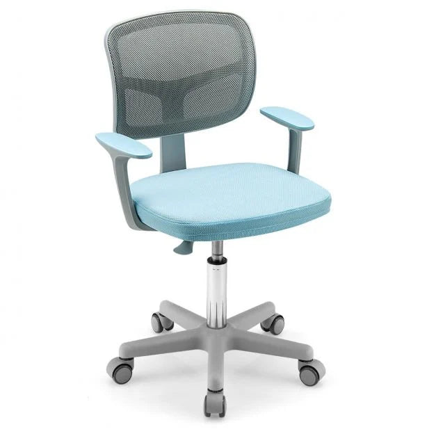 Height-Adjustable Kids Computer Chair with Swivel & Lumbar Support