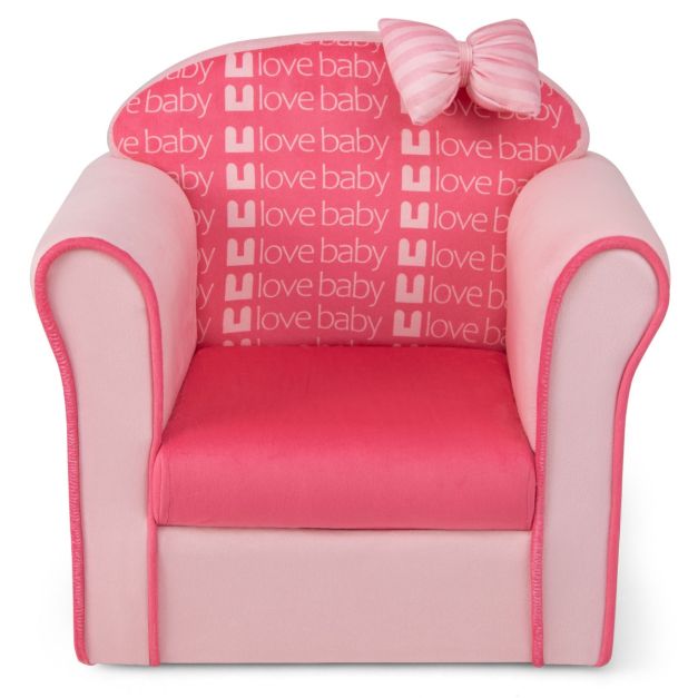 Toddler Couch with Plush Velvet Cover and Supportive Backrest