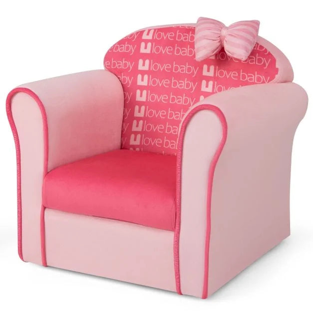 Toddler Couch with Plush Velvet Cover and Supportive Backrest