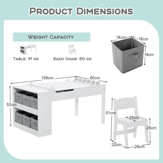 Maxi-Storage 2-in-1 Kids' Art Table Set
