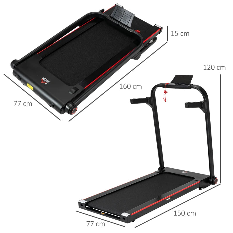 Home Office Folding Treadmill – 750W, 1–14km/h, LED Display