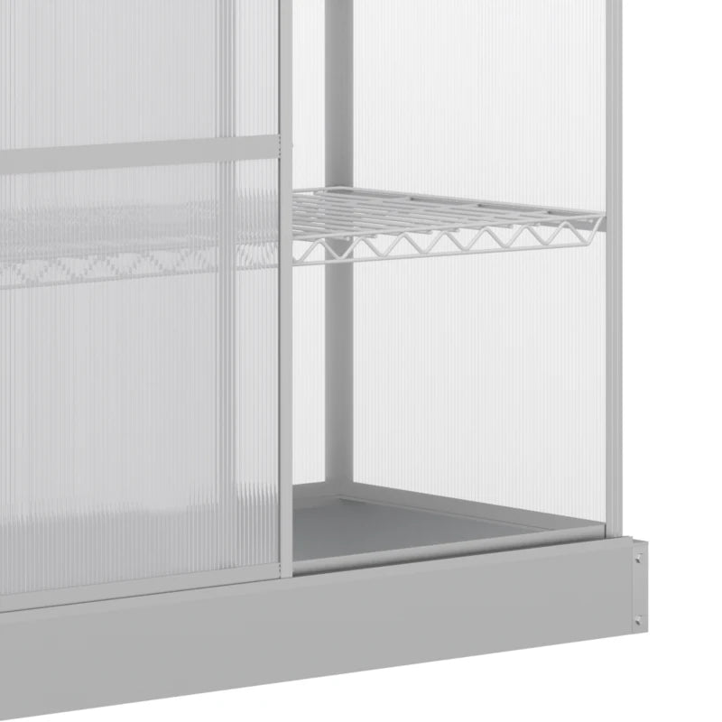 3-Tier Outdoor Greenhouse with Sliding Door – Cold Frame for Plants, Openable Roof, Clear