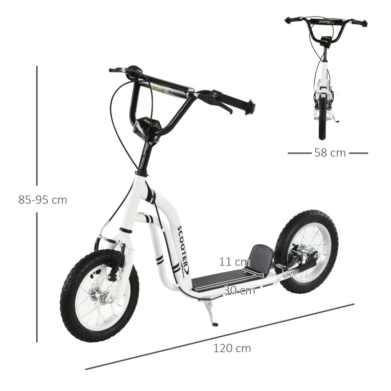 Sturdy Metal Frame Kick Scooter with Dual Brakes and Adjustable Handlebar – 12", Black