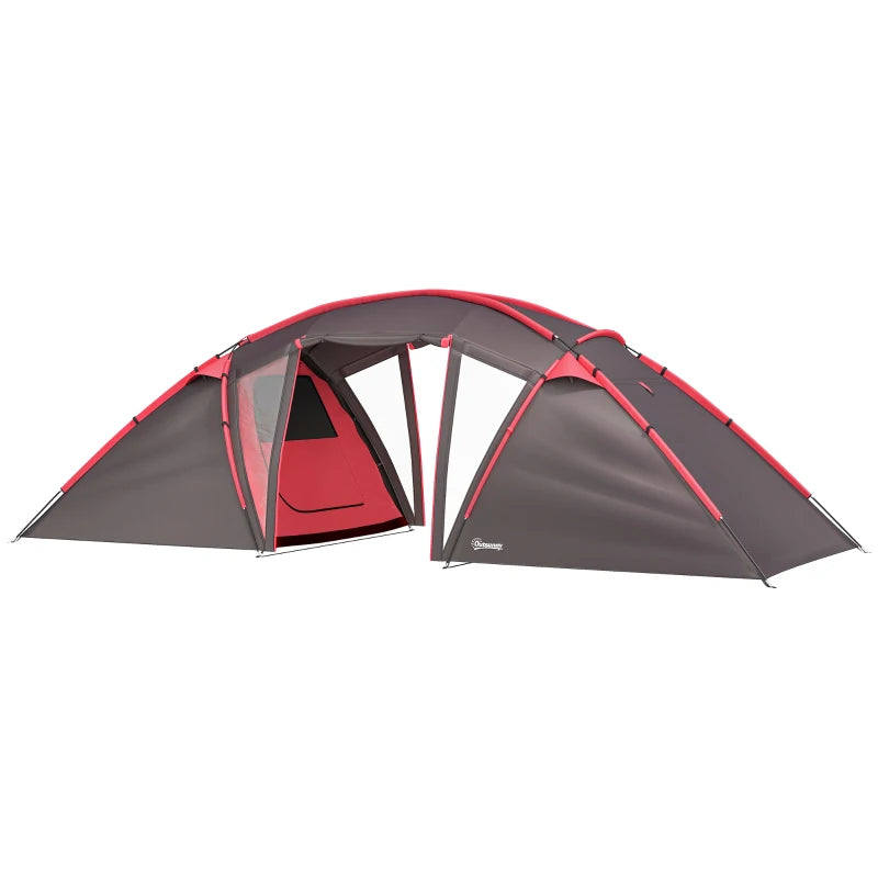 Family Tent for 4-6 People – 2-Room Waterproof Tunnel w/ Carry Bag