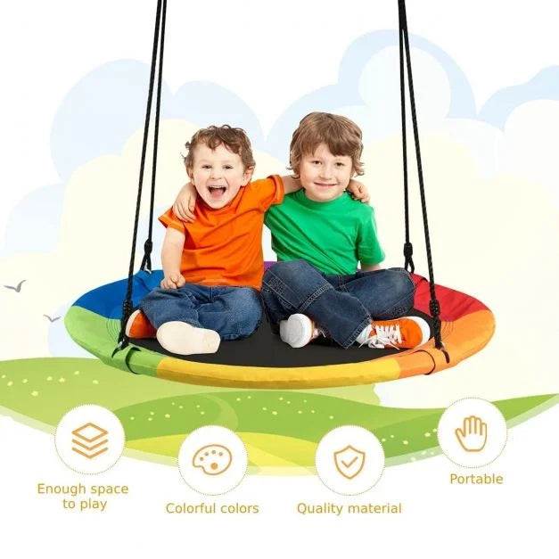 Kids’ Colorful Swing with Adjustable Height for Outdoor Fun