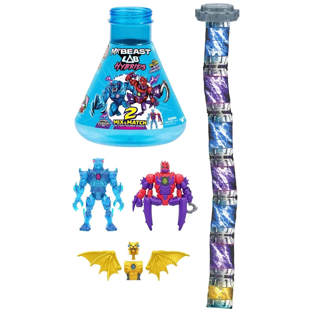 MrBeast Lab Hybrids Hyper Fusion Pack: Plasma Panther & Shadow-Web Figures