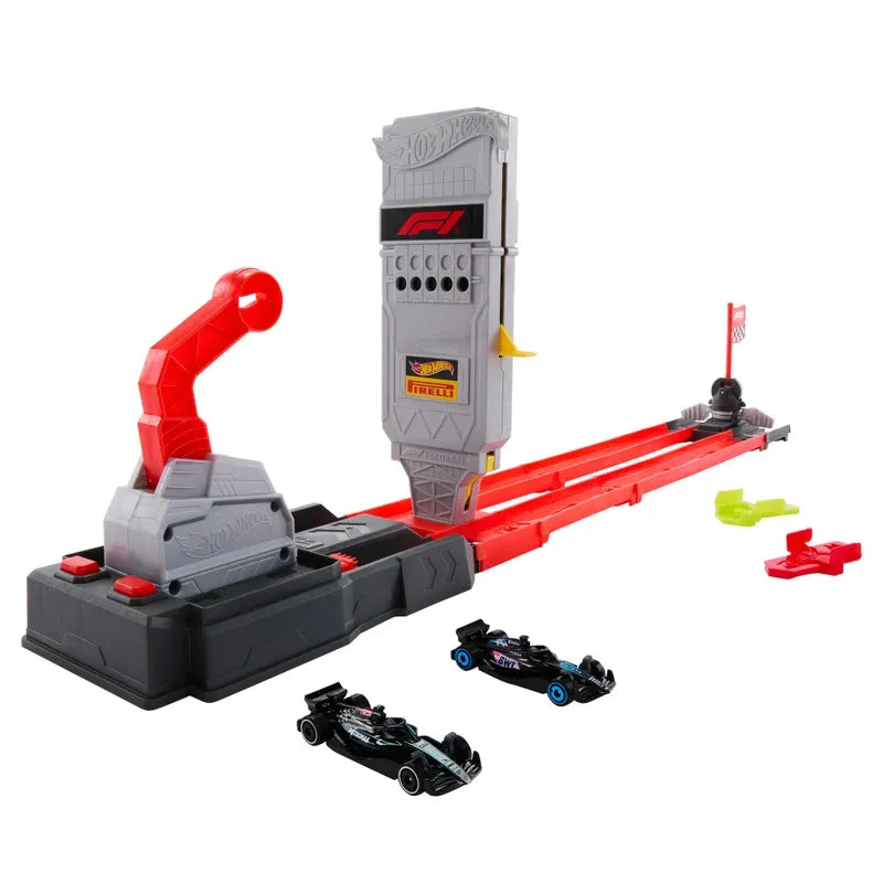 Hot Wheels F1 Grid Start Racing Track Playset, Includes 2 Die-Cast Cars