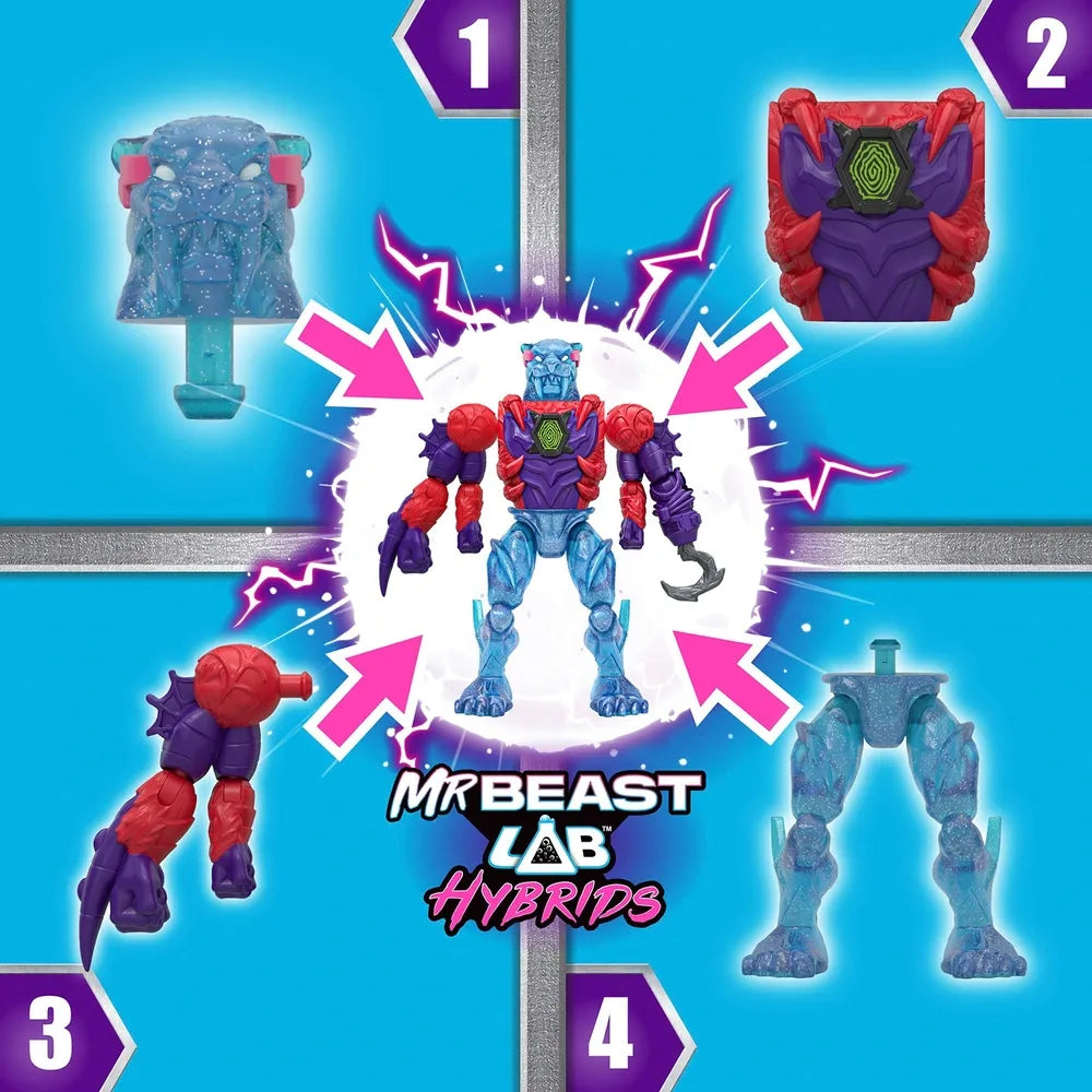 MrBeast Lab Hybrids Hyper Fusion Pack: Plasma Panther & Shadow-Web Figures
