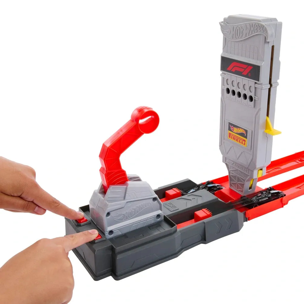 Hot Wheels F1 Grid Start Racing Track Playset, Includes 2 Die-Cast Cars