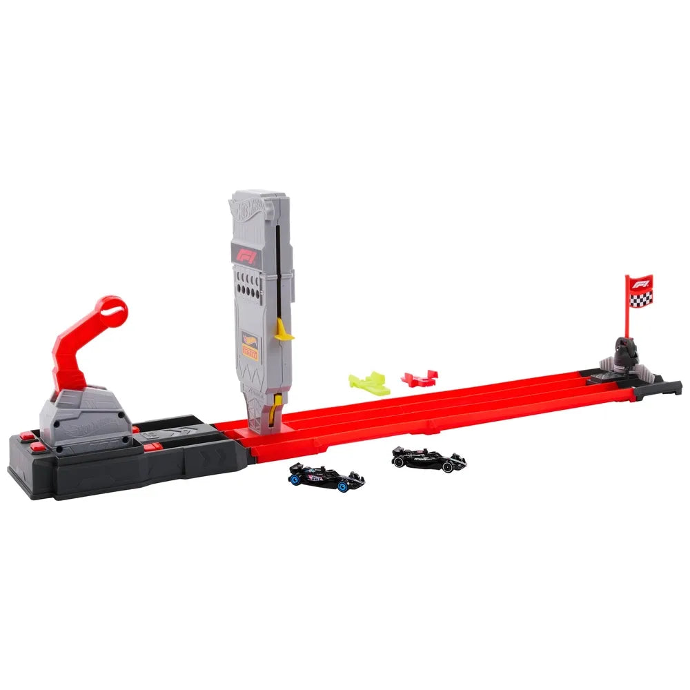 Hot Wheels F1 Grid Start Racing Track Playset, Includes 2 Die-Cast Cars