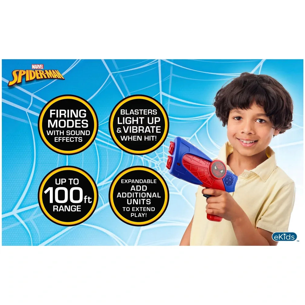 Spider-Man Laser Tag Blasters Set – Marvel Light-Up Shooting Game for Kids
