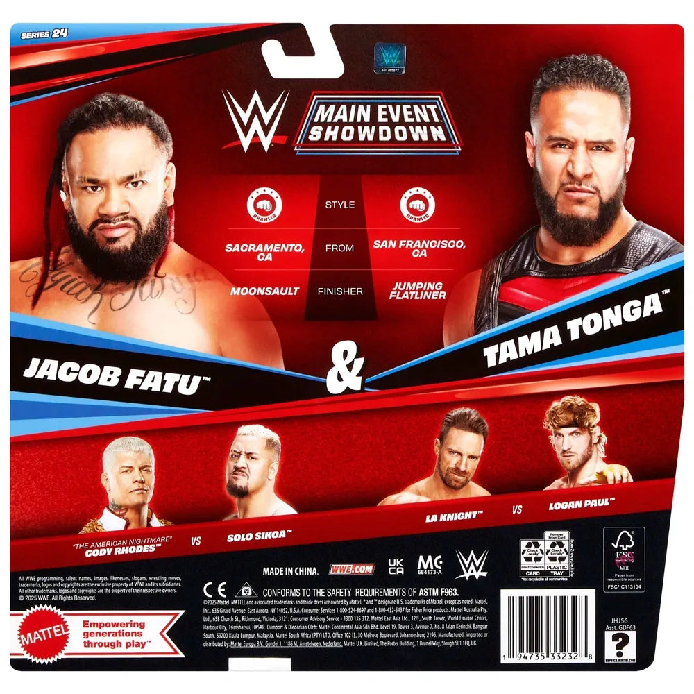 WWE Main Event Showdown Jacob Fatu & Tama Tonga Action Figures 2-Pack