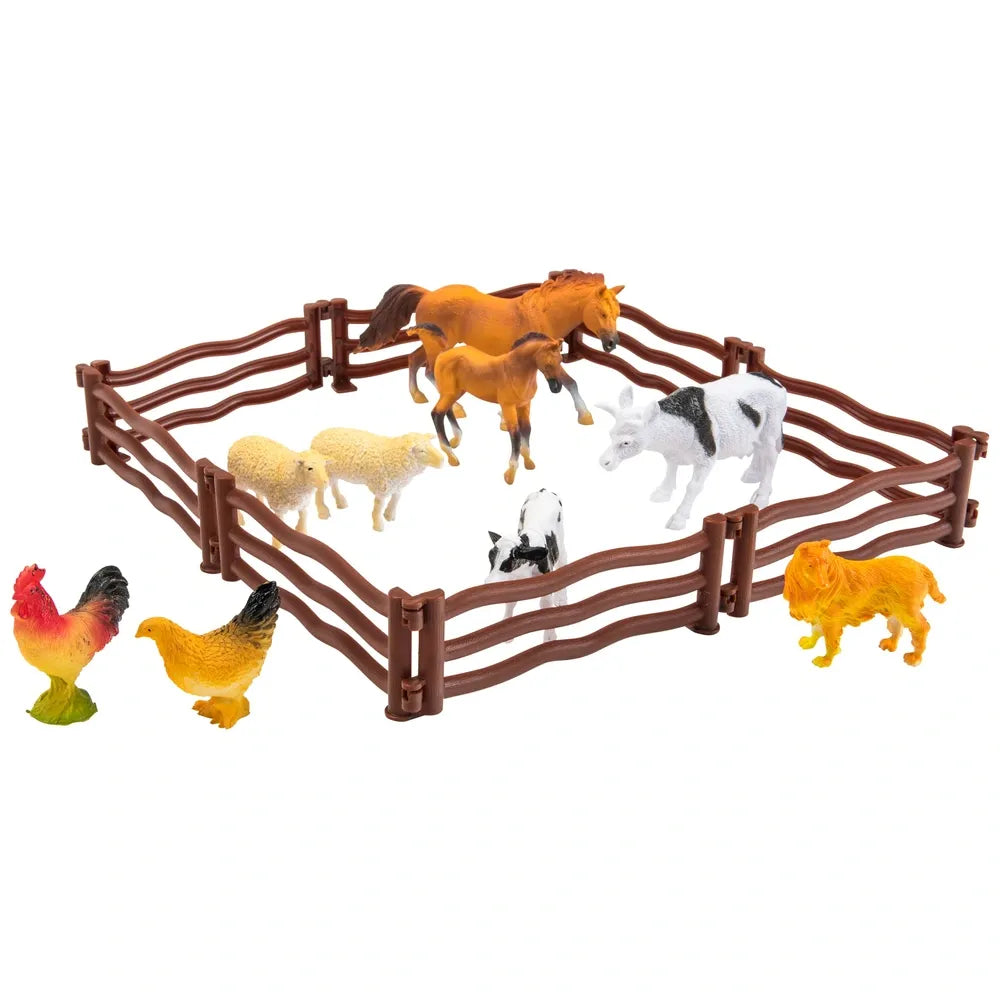 Farm Tractor & Trailer Playset with Farm Animal Figures