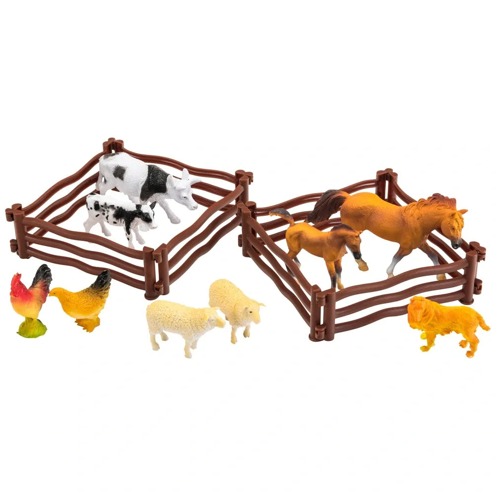 Farm Tractor & Trailer Playset with Farm Animal Figures