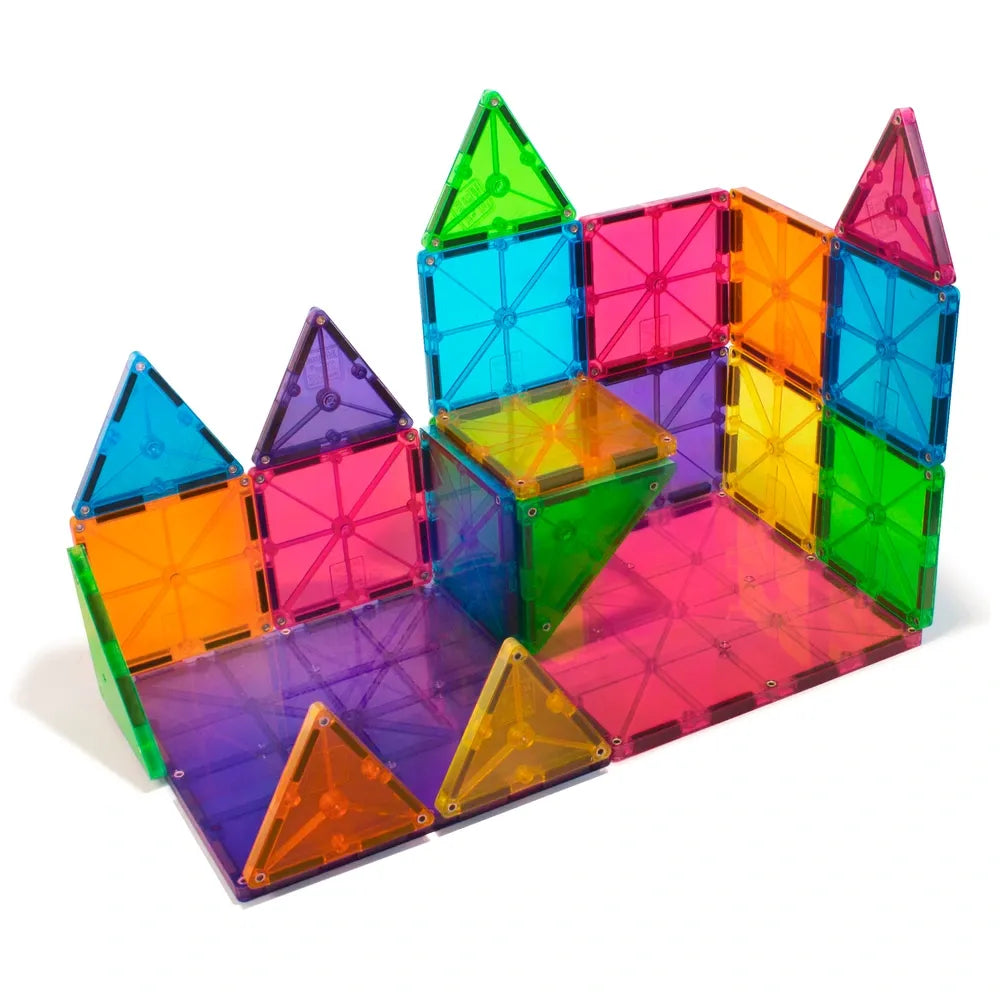 MAGNA-TILES Clear Colours Magnetic Construction Set, 32-Piece