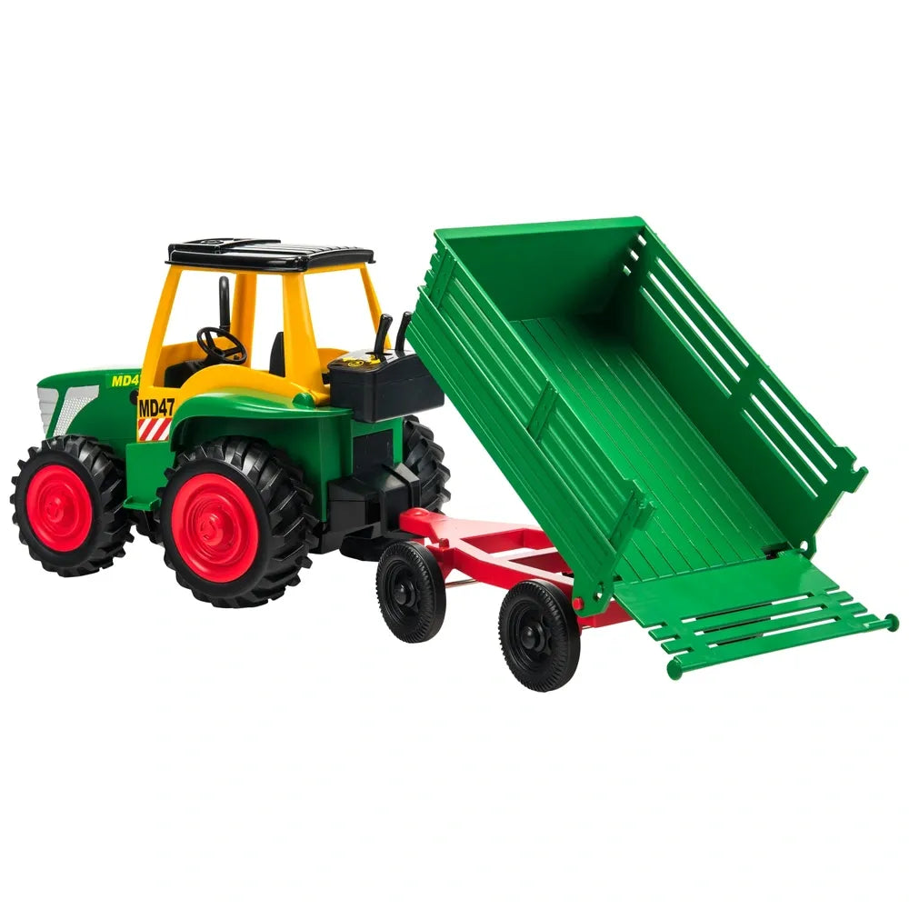 Farm Tractor & Trailer Playset with Farm Animal Figures