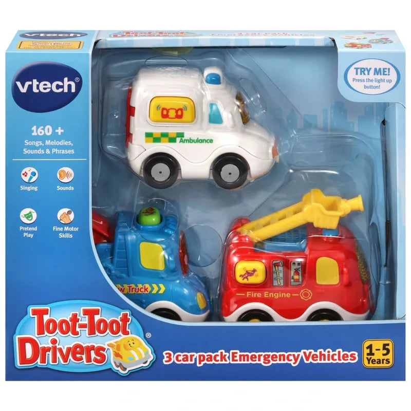 VTech Toot-Toot Drivers Emergency Vehicles Toy Cars 3-Pack