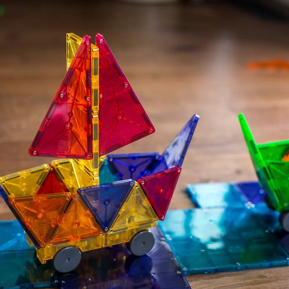 MAGNA-TILES Clear Colours Magnetic Construction Set, 32-Piece