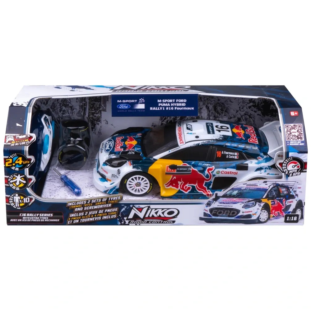 Nikko Red Bull Rally Remote Control Car M-Sport Ford 1:16