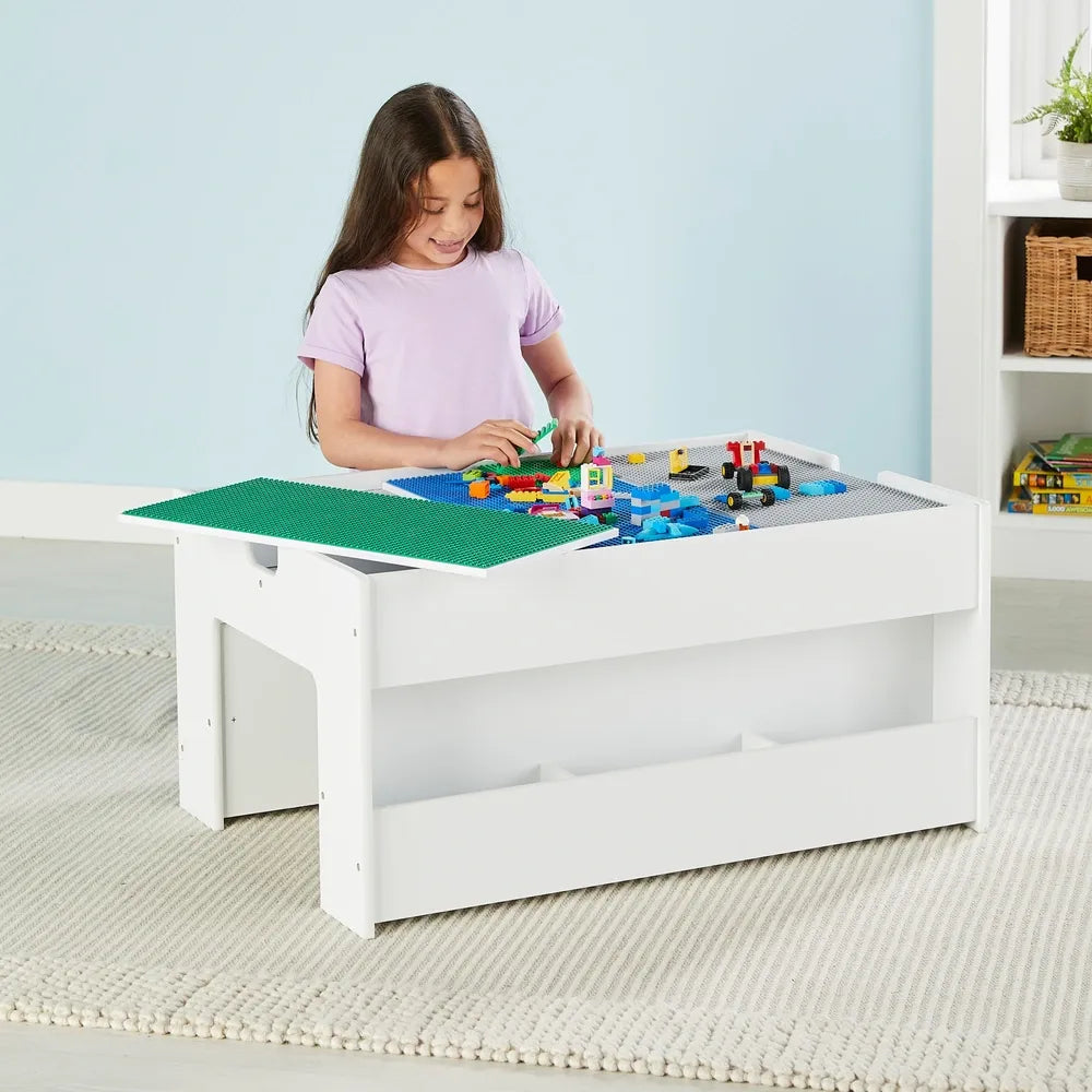 Build ’n’ Store Large White Wooden Base Plate Building Table