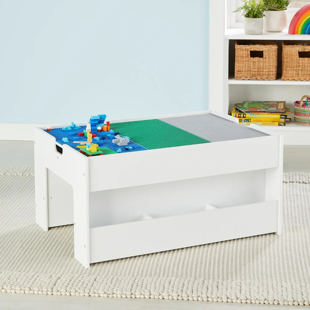 Build ’n’ Store Large White Wooden Base Plate Building Table