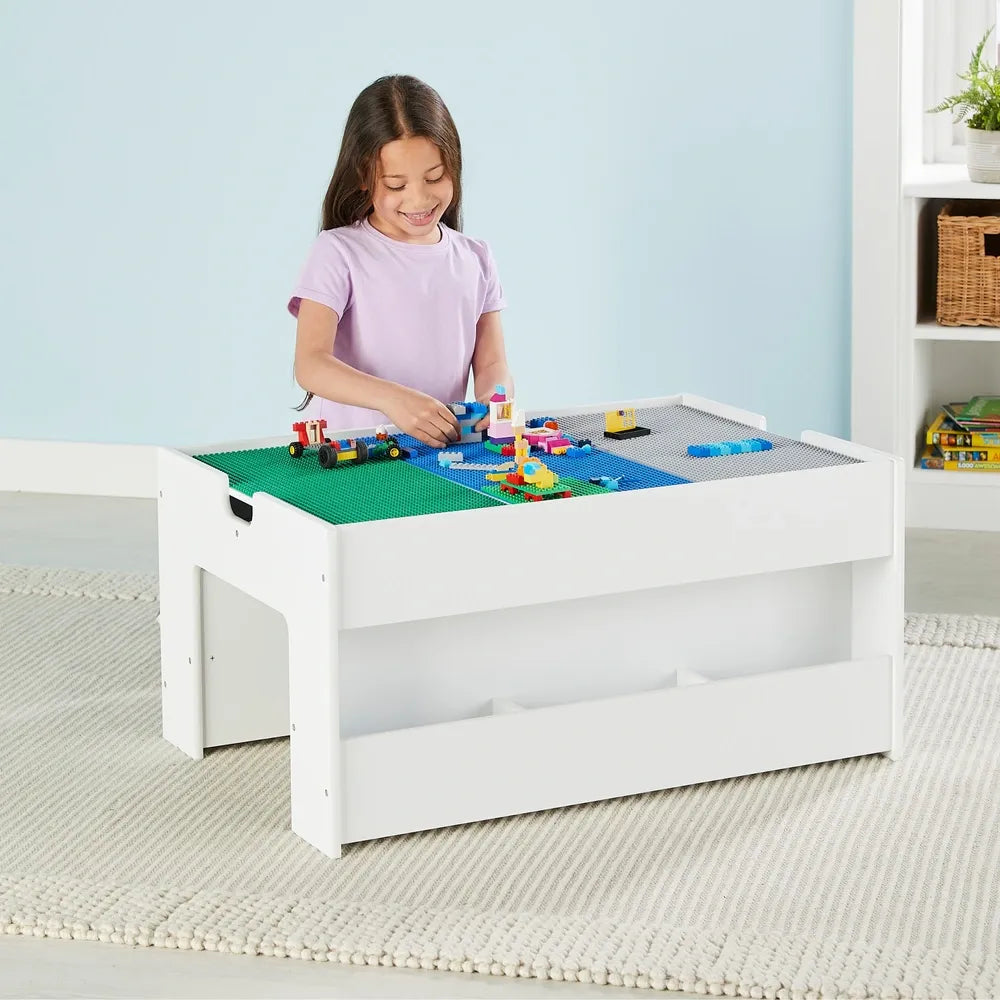 Build ’n’ Store Large White Wooden Base Plate Building Table