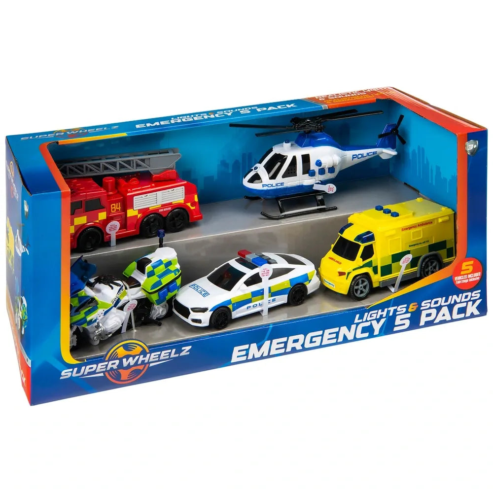 Super Wheelz Lights & Sounds Emergency Team 5-Car Pack