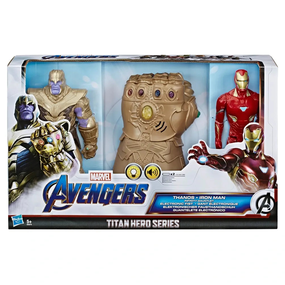 Iron Man & Thanos 2-Pack – Marvel Titan Hero Series Action Figures with Infinity Gauntlet