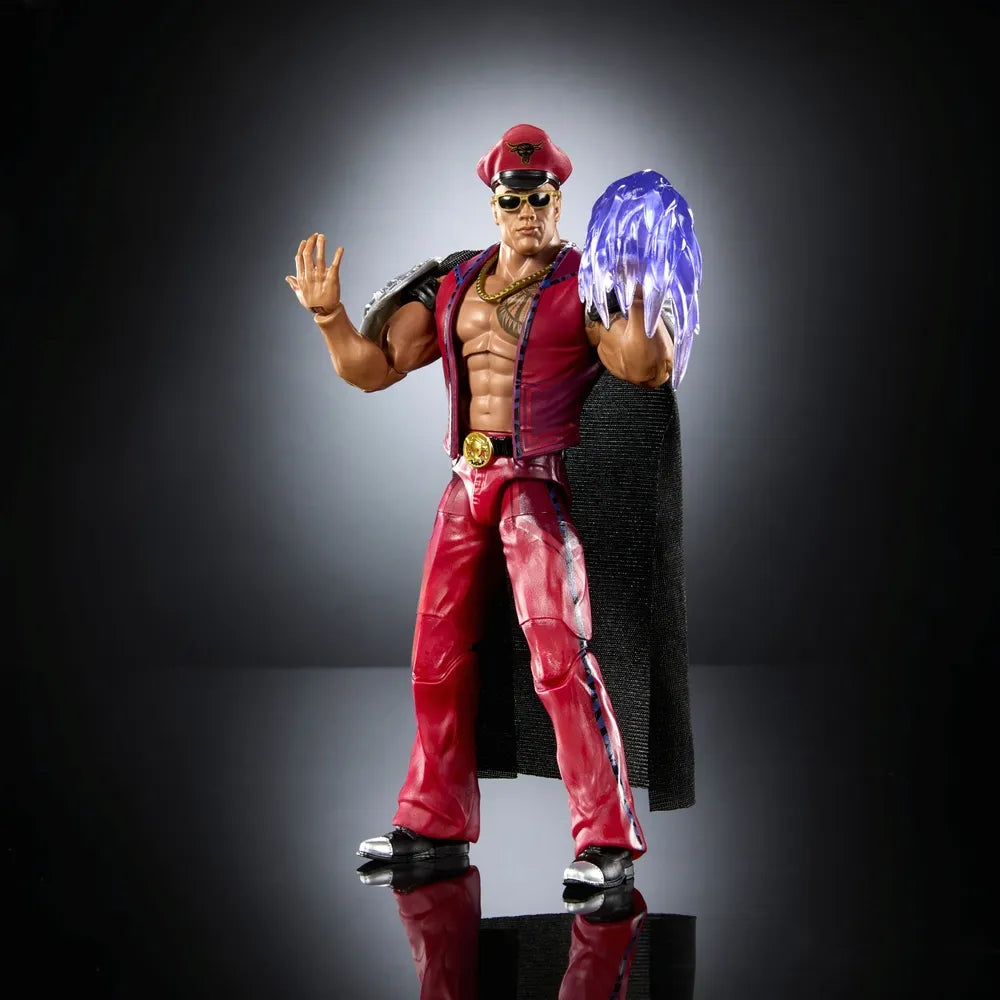 WWE Elite x Street Fighter The Rock Final Boss as M. Bison Action Figure