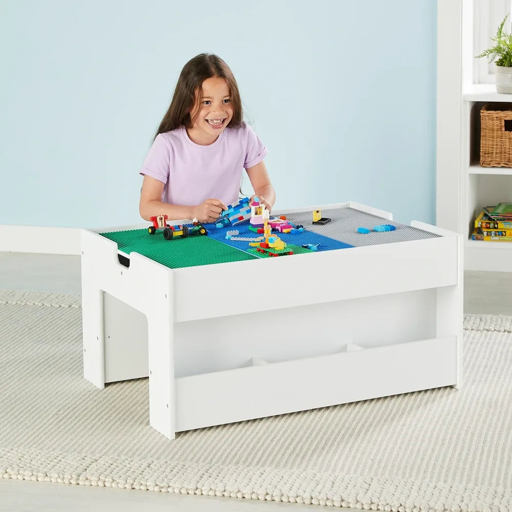 Build ’n’ Store Large White Wooden Base Plate Building Table