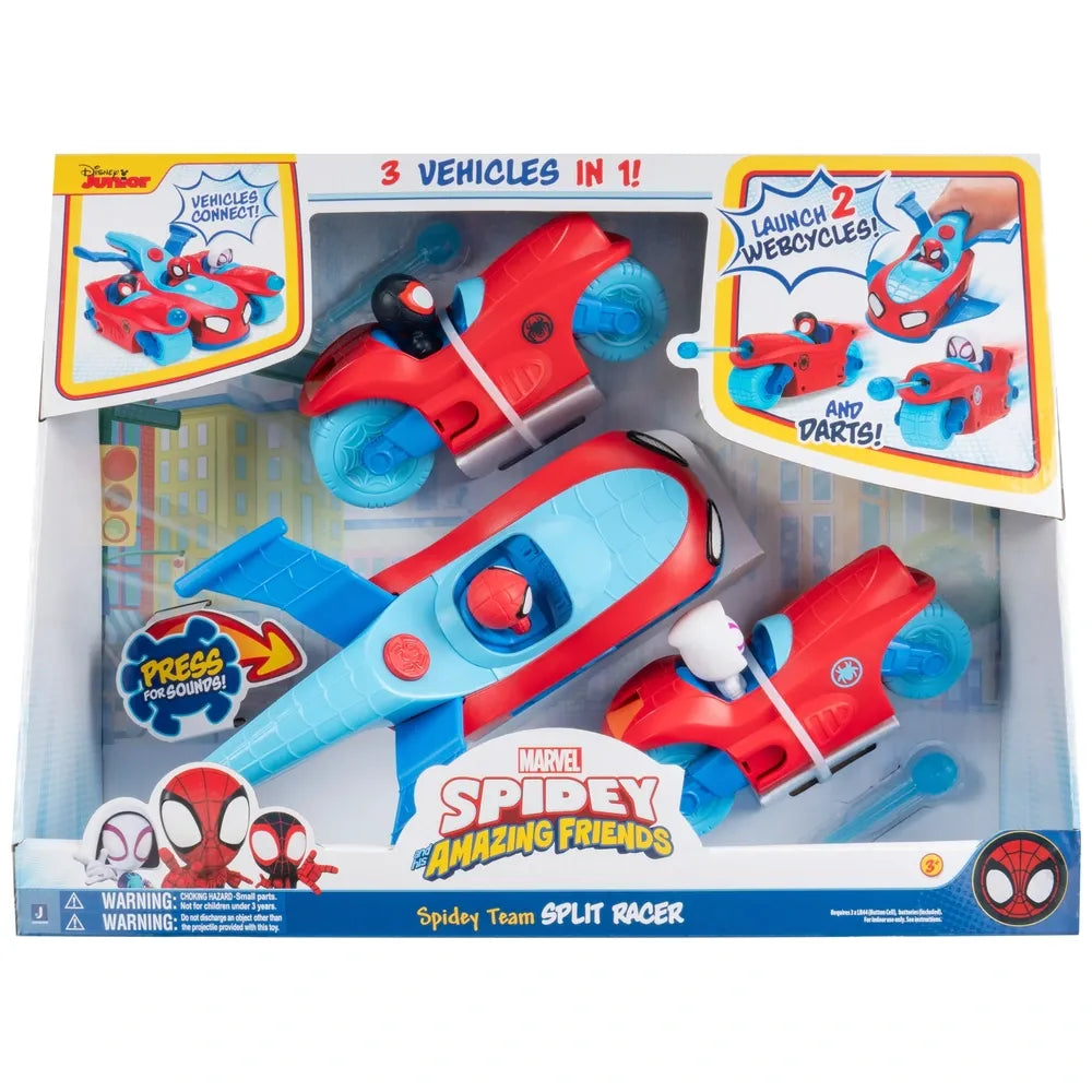 3-in-1 Spidey Team Split Racer Playset – Spidey and His Amazing Friends Toy