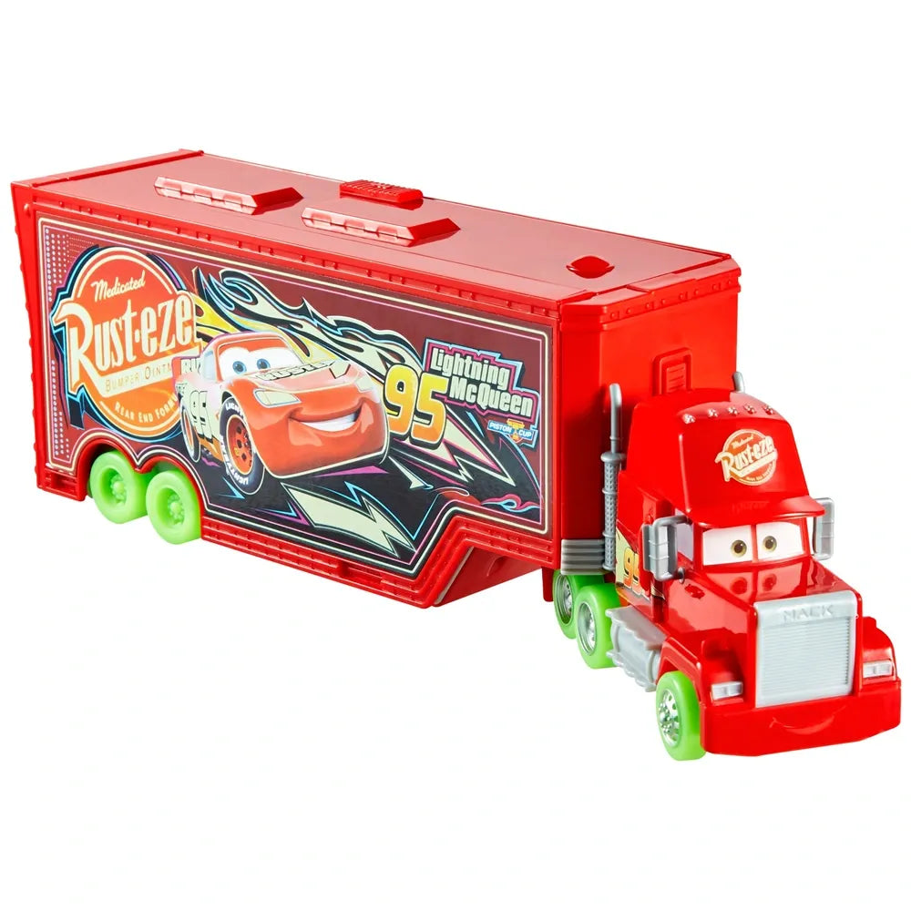 Disney Cars Glow Racers Transforming Mack Truck Playset with Light-Up Features