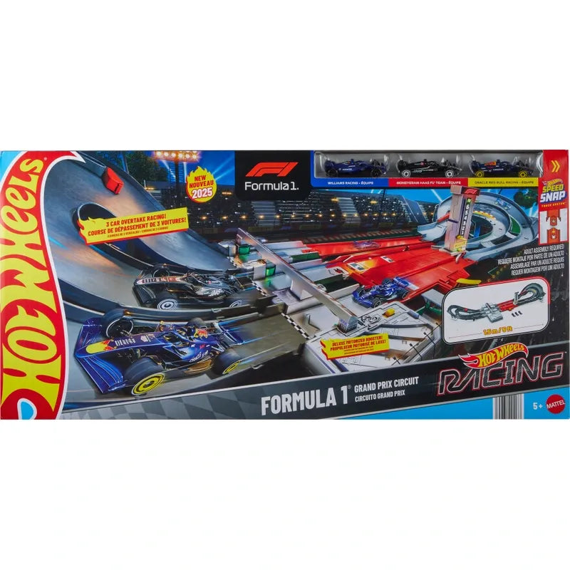 Hot Wheels Formula 1 Grand Prix Circuit Track Set with 3 Die-Cast Cars