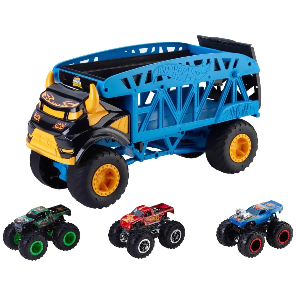 Hot Wheels Monster Trucks 1:64 Monster Mover Transporter with 3 Cars