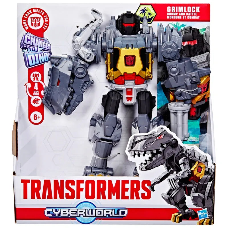 Cyberworld Transformers Figures – Chomp & Battle Grimlock Action Toy