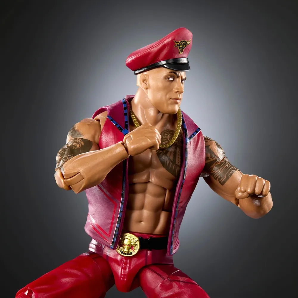 WWE Elite x Street Fighter The Rock Final Boss as M. Bison Action Figure