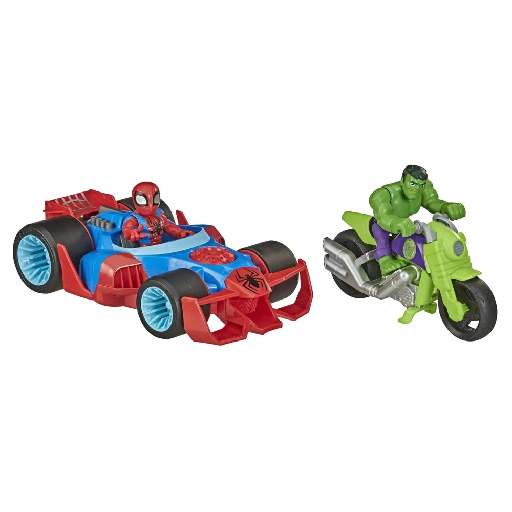Marvel 2-Pack Super Hero Vehicles – Spider-Man & Hulk Action Playset