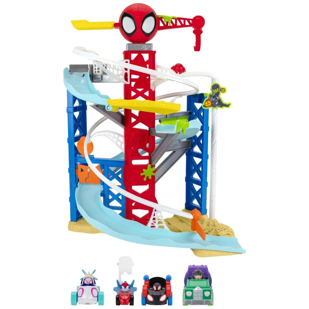 Marvel Spidey & His Amazing Friends Construction Zone Chaos Race Track Set