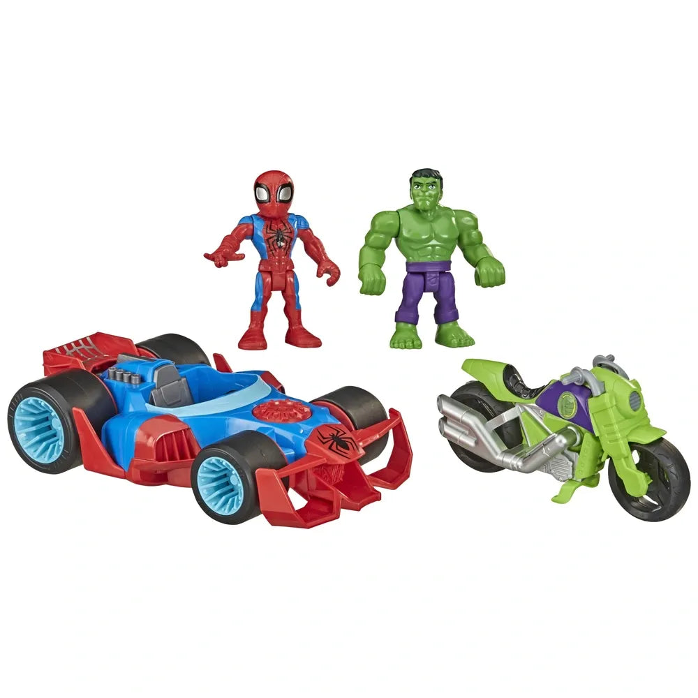 Marvel 2-Pack Super Hero Vehicles – Spider-Man & Hulk Action Playset