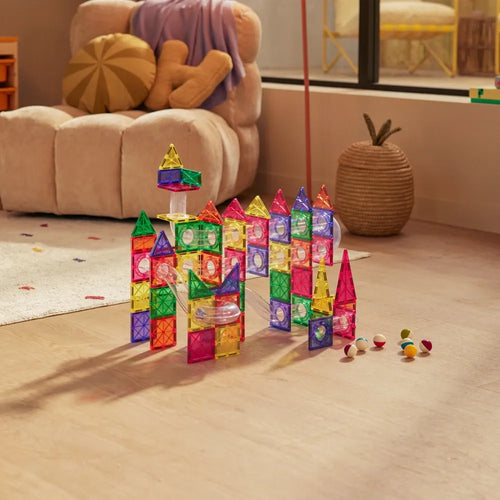 125-Piece Magnetic Tiles Ball Run Construction Set