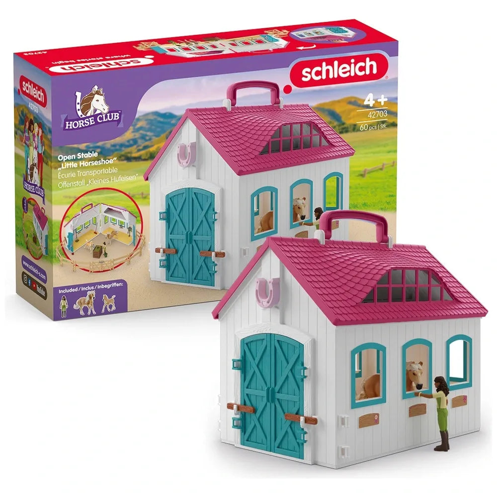 Schleich Horse Club Open Stable Playset – Little Horseshoe (42703)