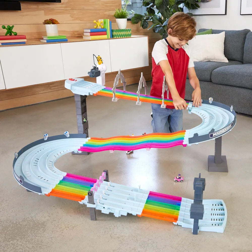 Hot Wheels Mario Kart Rainbow Road Racing Playset