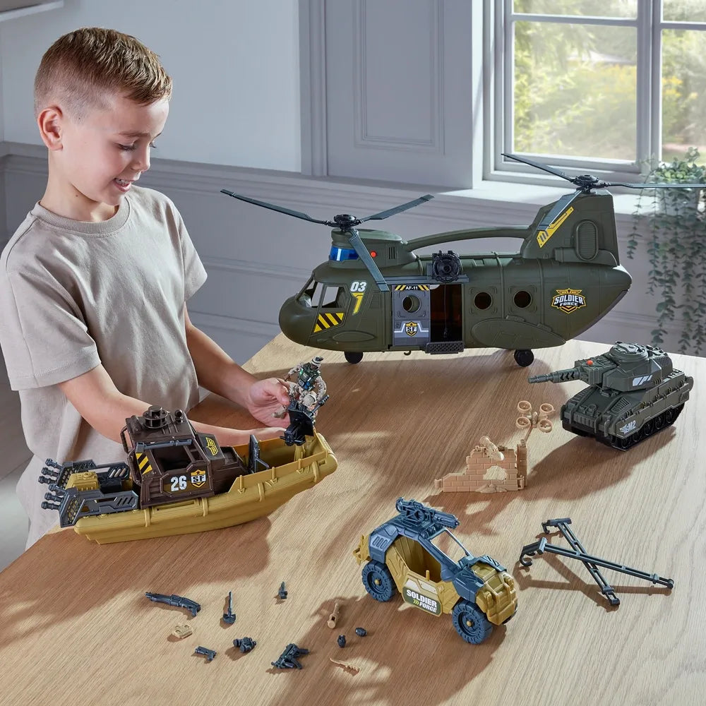 Soldier Force Playset: Military Vehicles with Lights & Sound Effects