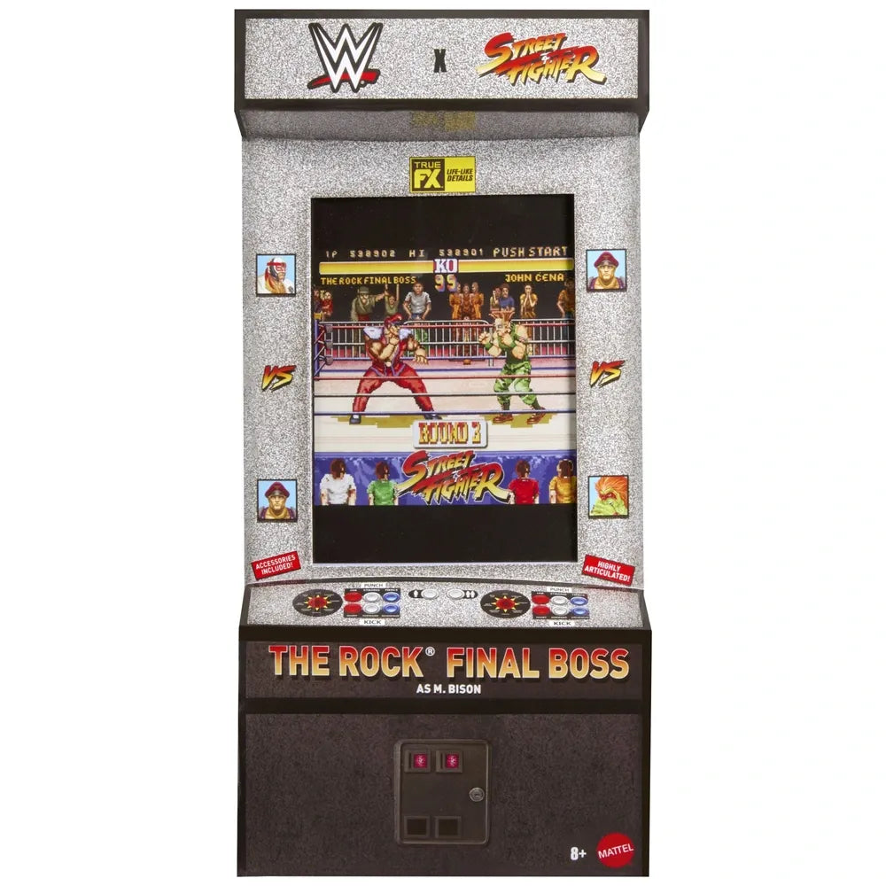 WWE Elite x Street Fighter The Rock Final Boss as M. Bison Action Figure